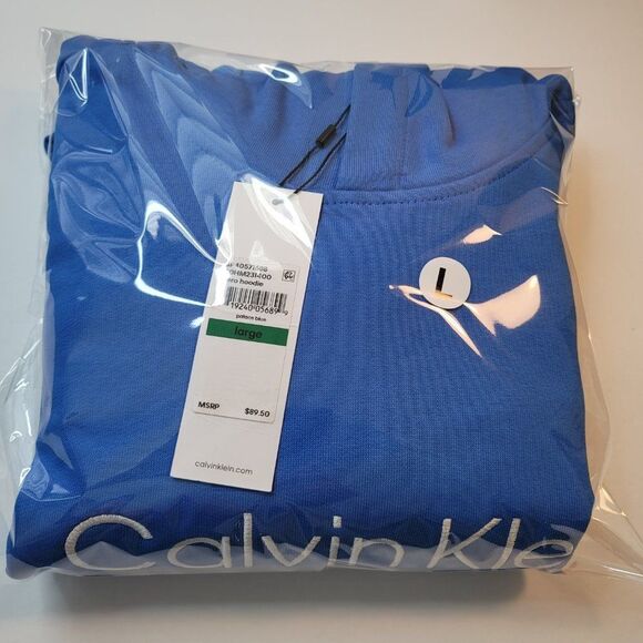 Calvin Klein Men's Relaxed Fit Standard Logo Terry Hoodie - Picture 6 of 6